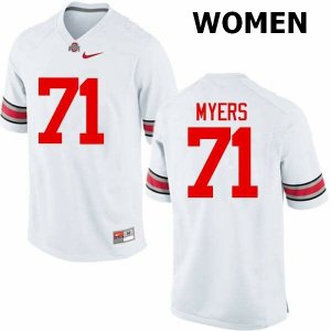 NCAA Ohio State Buckeyes Women's #71 Josh Myers White Nike Football College Jersey YTF1445OB